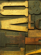 Drucktypen aus Holz im Druckereimuseum